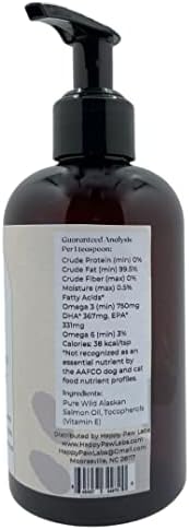 Pure Wild Alaskan Salmon Oil for Dogs & Cats - Omega 3 Skin & Coat Supplement, Natural EPA + DHA Fatty Acids for Joint Function, Brain, Immune & Heart Health (8 FL OZ)