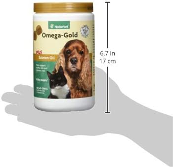NaturVet Omega-Gold Plus Salmon Oil Skin Supplement for Pets - 180 Ct
