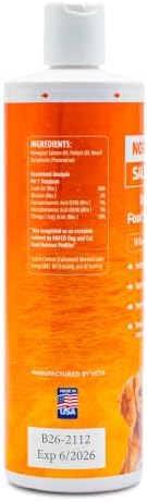 Vetr Norwegian Salmon Oil for Dogs & Cats, 16.9 oz Squeeze Bottle - Pure Wild-Caught Omega-3 Fish Oil Liquid Supplement - Supports Healthy Skin & Shiny Coat