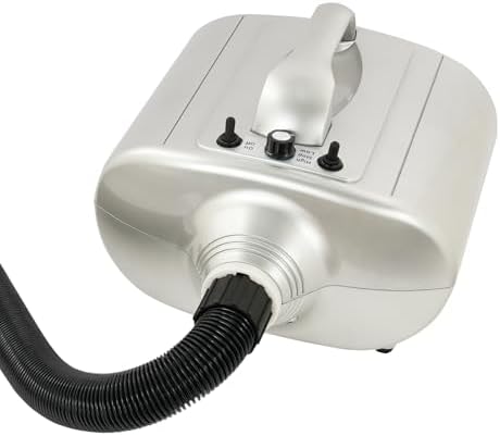 High Velocity Dog Dryer, 3600W Professional Pet Hair Force Dryer with Flat & Round Nozzle, 229.66 ft/s Dog Grooming Blower with Adjustable Airspeed & Temp for Home Pet Care Beauty Shops (Silver)