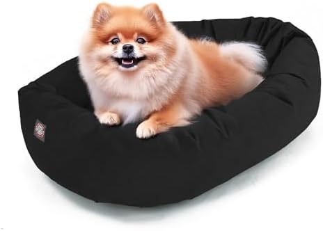Majestic Pet Suede Calming Dog Bed, 24 Inch Small, Washable, Black