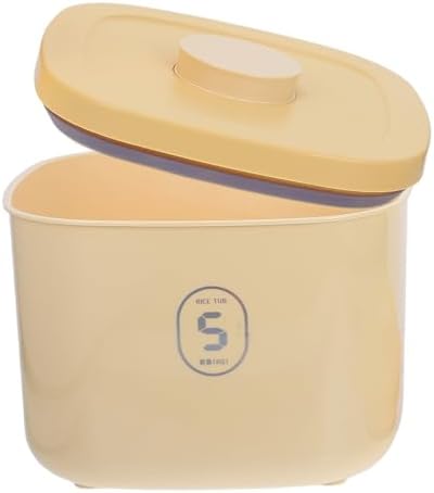 Happyyami Small Vacuum Sealed Dog Food Container Airtight Cat Food Storage Bin with Lid, Small, Yellow