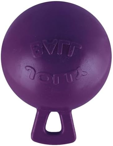 Jolly Pets Tug-n-Toss Heavy Duty Dog Toy Ball with Handle, 4.5 Inches/Small, Red