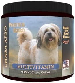 Lhasa Apso Multivitamins, 90 Count, Made in the USA with Real Bacon.
