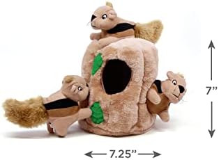 Outward Hound Hide A Squirrel Plush Dog Toy Puzzle (Large) and Outward Hound Nina Ottosson Dog Brick Interactive Treat Puzzle Dog Toy