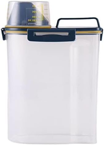 Pet Food Storage Container,3L Large Pet Cat Food Containers Bin with Lids,Kitchen Cereal Rice Storage Bin with Measuring Cup Silicone Bowl For Storage Dog Cat Small Pet Food (Blue)