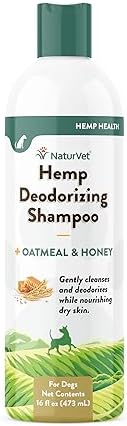 NaturVet Hemp Deodorizing Shampoo for Dogs - Plus Oatmeal & Honey – 16 oz