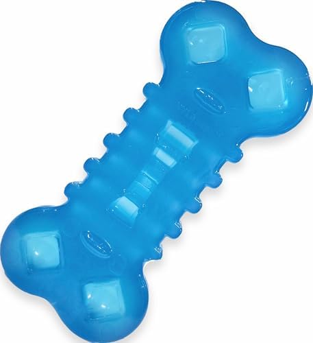Nylabone Flexi Chew Treatin' Gumabone Dog Chew Toy, Chicken Flavor, Medium | Fill with treats & spreads, medium breeds, dog enrichment toys, freezable, gentle on teeth, bouncy, for dogs up to 35 lbs