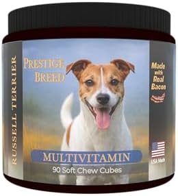 Russell Terrier Multivitamins, 90 Count, Made in the USA with Real Bacon.