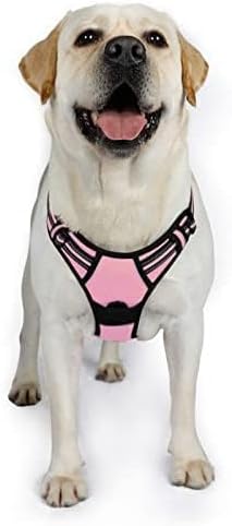 rabbitgoo Dog Harness No Pull with 2 Leash Clips, Adjustable Soft Padded, Reflective Oxford No Choke Pet Vest with Easy Control Handle for Large Dogs, Pink, XL | No Choke with Handle, Adjustable Soft Padded, Reflective, Easy Control for Walking, Pink, ...
