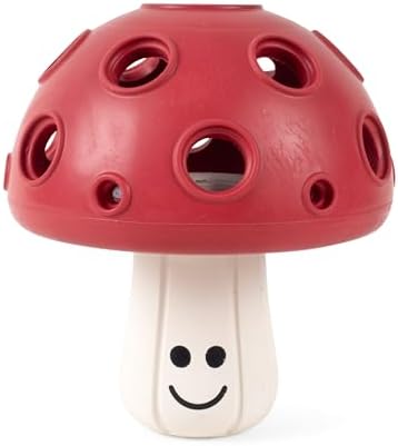Fuzzl Eco Rubber Magic Shroom Puzzle Enrichment Toy - Red - Long Lasting Dog Treat Toys for Aggressive Chewers Strong Dog Toy for Dogs Durable Puppy Toys