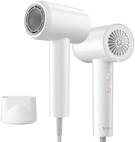 YAPOY Hair Dryer, 200 Million Ionic Blow Dryer, 110,000 RPM Fast Drying, Reduced Frizz, Intelligent Thermo-Control, Low Noise, Lightweight for Adult/Children/Dog, Home/Hotel/RV/Travel