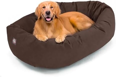 Majestic Pet Suede Calming Dog Bed, 40 Inch Large, Washable, Chocolate