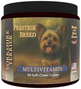 Multivitamins, Balanced Nutrition for Your Yorkie, 90 Count, Made in the USA with Real Bacon