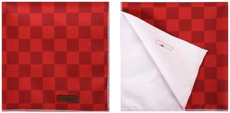 Lionet Paws Christmas Dog Bandana Washable Cotton Handkerchief Scarf Triangle Christmas Red Plaid Dog, Small (Pack of 1), Small, Red