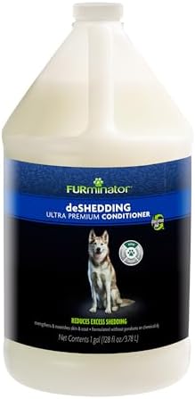 FURminator Ultra Premium deShedding Conditioner for Dogs, 1 Gal with Pump | Reduces Excess Shedding, Nourishes Skin & Coat, Helps Remove Wet Dog Smell, No Parabens or Dyes, Fresh Scent