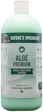 Nature's Specialties Aloe Premium Ultra Concentrated Dog Shampoo Conditioner for Pets, Makes up to 4 Gallons, Natural Choice for Professional Groomers, Herbal Aloe Infused Formula, Made in USA, 32 oz