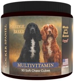 Cocker Spaniel Multivitamins, 90 Count, Made in the USA with Real Bacon.