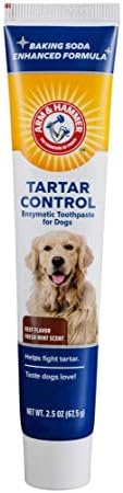 Arm & Hammer Tartar Control Enzymatic Dog Toothpaste, Beef Flavor, 2.5 Oz | Enzymatic baking soda formula, meat flavor, plaque and tartar reduction, all dogs and puppies