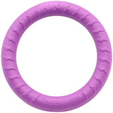 Dog Ring Frisbee Toy EVA Foam Fetch Chew Tug Toy for All Breeds (Purple, Large)