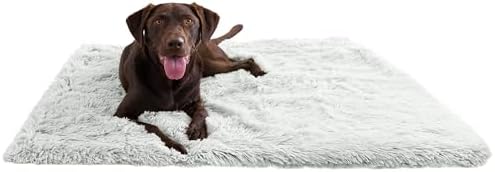 Best Friends by Sheri Calming Shag Dog Blanket – Ultra Soft Faux Fur Pet Throw, Anxiety-Relief, Lightweight Warm Bed Cover for Dogs and Cats, Machine Washable, Frost Gray, 40" x 50"