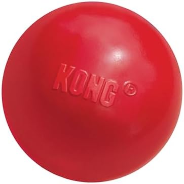 KONG Ball with Hole, Natural Rubber Fetch Toy, Red, for Large/Medium Dogs | KONG Durable Natural Rubber Fetch Ball with a Hole, Great for Training & Interactive Playtime with Your Dog