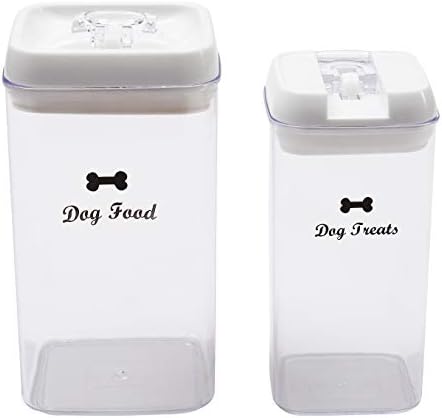 Pethiy Dog Food and pet Treats Storage Container, 2-Pack, Clear