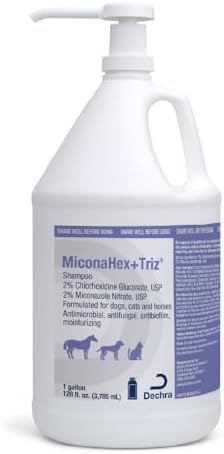 MiconaHex+Triz Shampoo for Dogs, Cats and Horses, Gallon | Antibiofilm, Moisturizing; Packaging May Vary