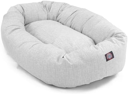 Majestic Pet Bagel Calming Dog Bed, 40 Inch Large, Round, Washable, Gray