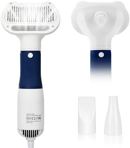 Professional Pet Grooming Dryer 3-in-1 Dog Blow Dryer with Brush, Adjustable Temp, Quiet & Portable