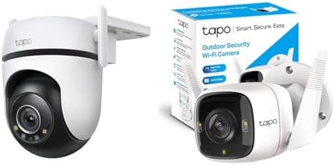 Tapo 2K QHD Wi-Fi Pan/Tilt Outdoor Security Camera Bundle with Wired Spotlight Camera, AI Detection, Color Night Vision