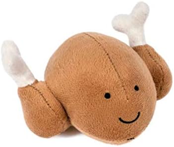 Petface Foodie Faces Roast Chicken Plush Dog Toy (Pack of 1) | Plush Toy with Built-In Squeaker, Cute Design, Durable for Light Chewers