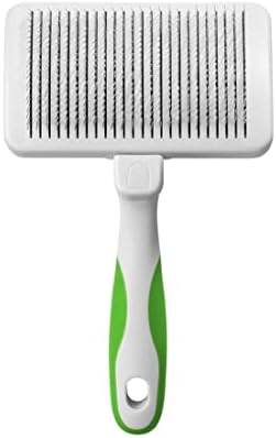 Andis 40160 Self-Cleaning Animal Slicker Brush - Grooming Brush for Pet Deshedding Fur - Reduces Shedding Up to 90%, Removes Tangles, Dirt & Loose Hair - Ideal Gift for Pet Lovers – White,Silver