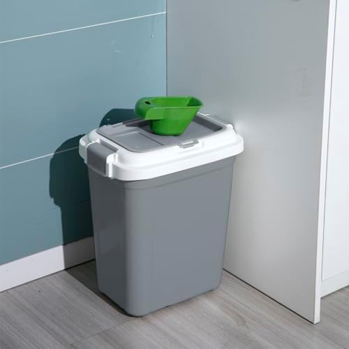 Airtight Pet Food Grey Storage Container, 23 Qt