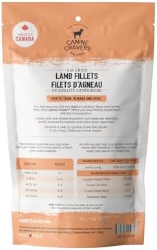 Canine Cravers Single Ingredient Dog Treats - Premium Lamb Fillets, 5.3oz