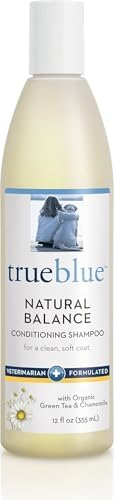 TrueBlue Natural Balance Conditioning Dog Shampoo with Green Tea & Chamomile - Cleansing Wash, Deodorizing, Moisturizing – Toxin Free, Natural Botanical Blend – Tearless Cleaner – 12 Fl. Oz.