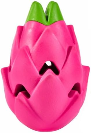 AUSCAT Dog Treat Dispensing Toys, Dispensing Puzzle Dog Toy, Rubber Dog Treat Dispenser, Interactive Stimulation Dog Food Toys, Pitaya Shape