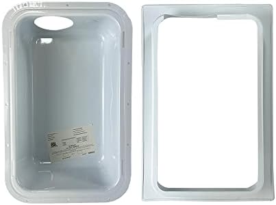 DBX1000M Metal Dryer Vent Box With Snap on Trim Ring | Dryer Box | Recessed Dryer Vent Box | Dryer Vent | Up or Down venting & More | 2x6"