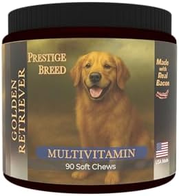 Multivitamins, Balanced Nutrition for Your Golden Retriever, 90 Count, Made in the USA with Real Bacon