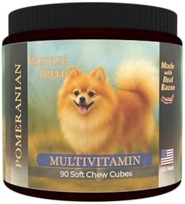 Multivitamins, Balanced Nutrition for Your Pomeranian, 90 Count, Made in the USA with Real Bacon
