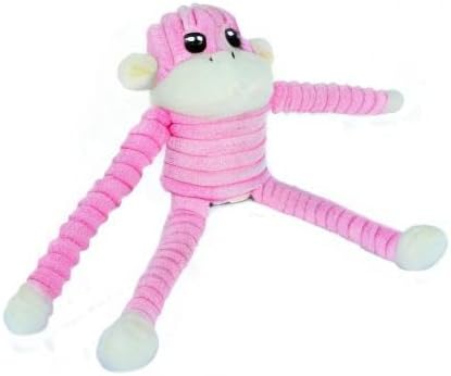 ZippyPaws Crinkle Monkey Squeaky Plush Pet Toy for All Breeds - Small, Pink | Interactive Dog Toys to Keep Them Busy, Small and Medium Dogs, Contains 1 Round Squeaker