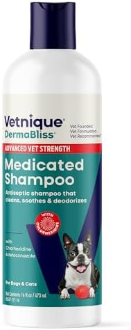 Vetnique Dermabliss Medicated Cat & Dog Shampoo, Chlorhexidine Ketoconazole