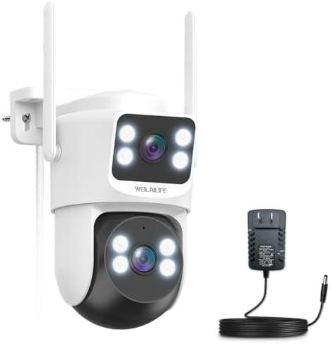 WEILAILIFE 【2-Way Audio】 4MP Extend PTZ Security Cameras Wireless Outdoor