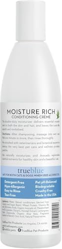 Trueblue Aloe & Avocado Moisture-Rich Conditioning Dog Crème – Conditioner Cream for Dogs, Puppies - Deodorizing, Moisturizing, Tearless – Toxin Free, Natural Botanical Blend – 12 Fl. Oz.