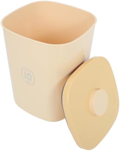 POPETPOP Large Capacity Airtight Pet Food Container with Vacuum Seal Yellow Plastic Grain Storage Bin for Dog and Cat Food Moisture-proof for Indoor Use