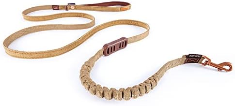 EzyDog Zero Shock Lite - Bungee Dog Leash, for Small Dogs - 72", Corduroy | Shock Absorbing, Padded Neoprene Grip, Reflective Stitching, Strong for Pullers, .5" Soft Touch Webbing for Durability
