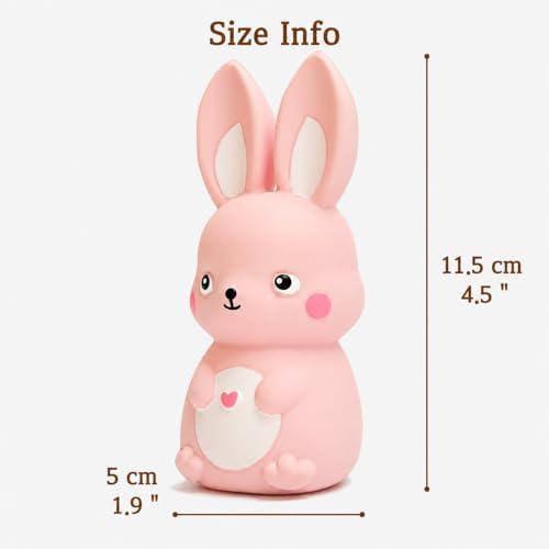 Rubber Squeaky Dog Toys, Latex Dog Squeaky Toys, Easter Bunny Dog Toy, Love Struck Bunny, Small (Pink)