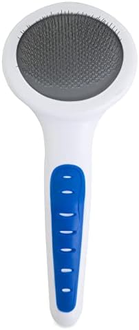 Petmate GripSoft Cat Brush, White and Blue, One Size Fits All Grooming Kit