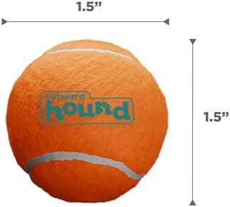 Outward Hound Squeaker Ballz Tennis Ball Dog Toy, Small, 2", 8‑Pack