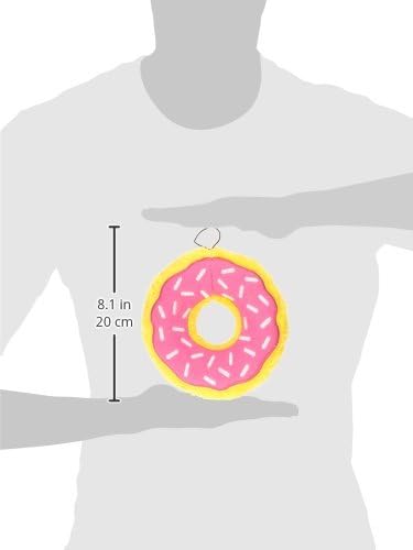 ZippyPaws Donutz No Stuffing Dog Toys to Keep Them Busy - Strawberry Donut | For Small and Medium Dogs, Squeaky Pet Toy for Boredom, Unstuffed Chew Toy, Soft Plush Puppy Products